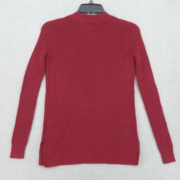 American Eagle Sweater Womens Small Red Long Sleeve Crew Neck Pullover Knit - Picture 4 of 9